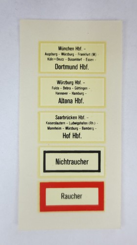 Zuglaufschilder für